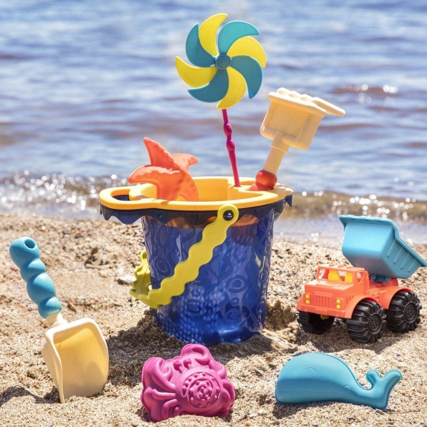 Set de playa con balde y accesorios - Azul marino-4