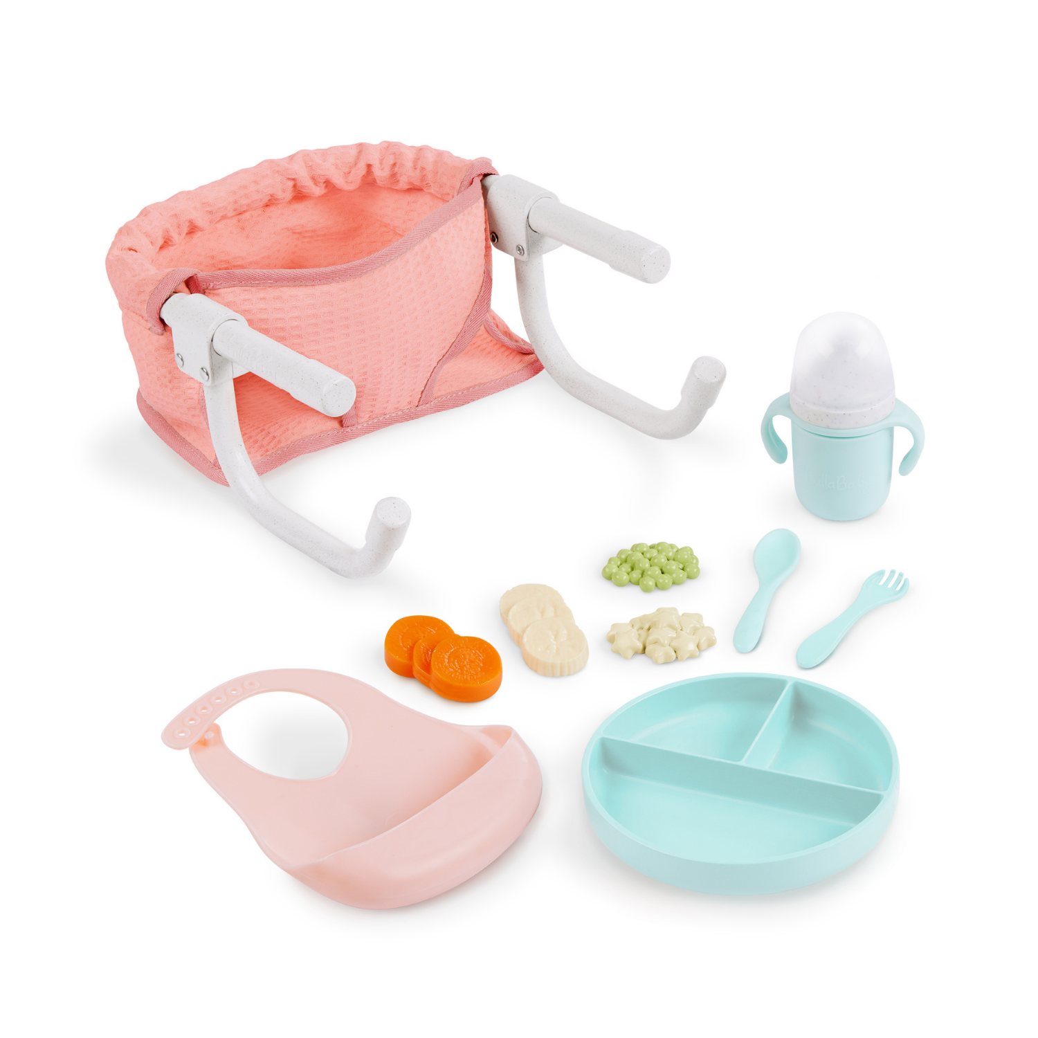 Silla de comer portátil para muñeca y accesorios-0