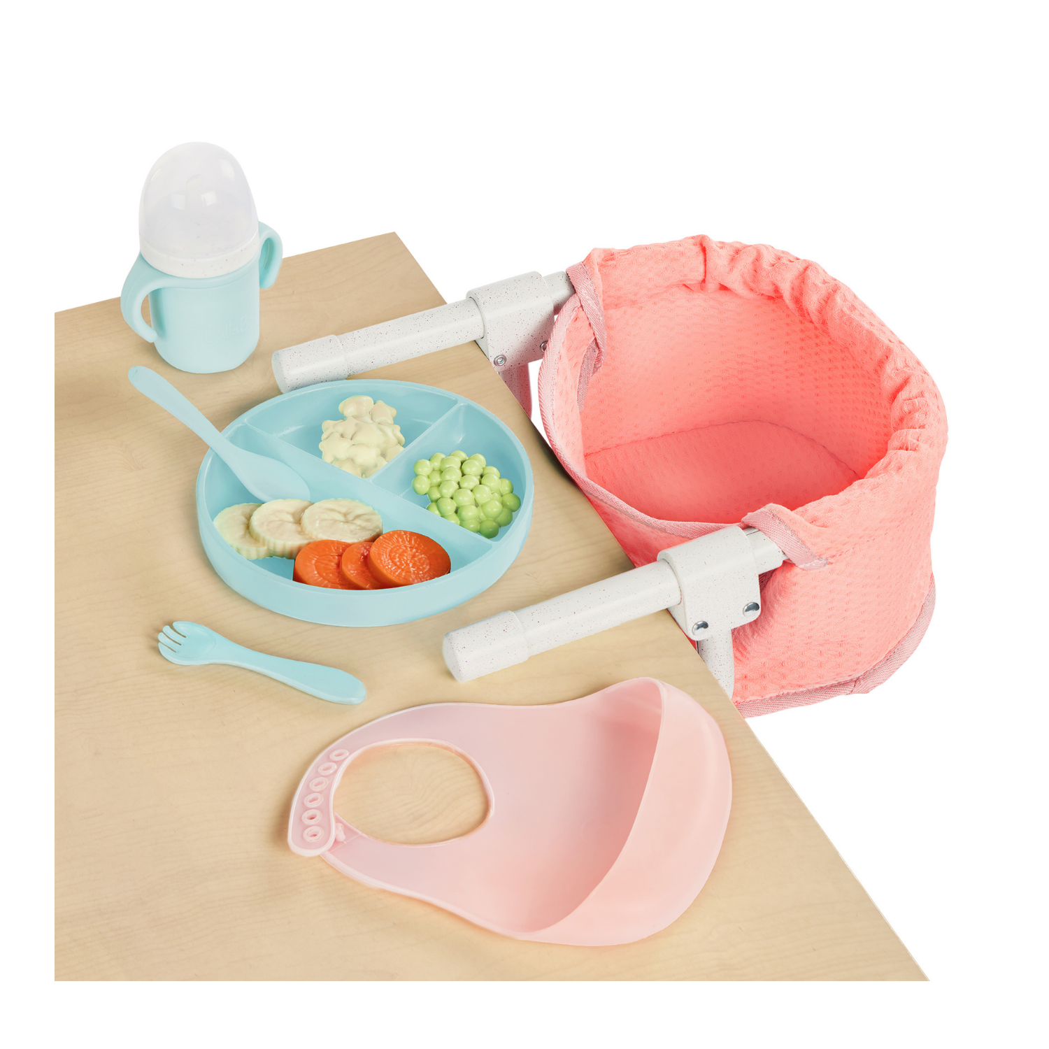 Silla de comer portátil para muñeca y accesorios-1