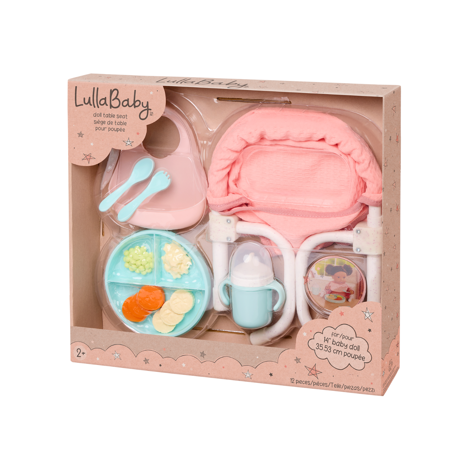 Silla de comer portátil para muñeca y accesorios-3