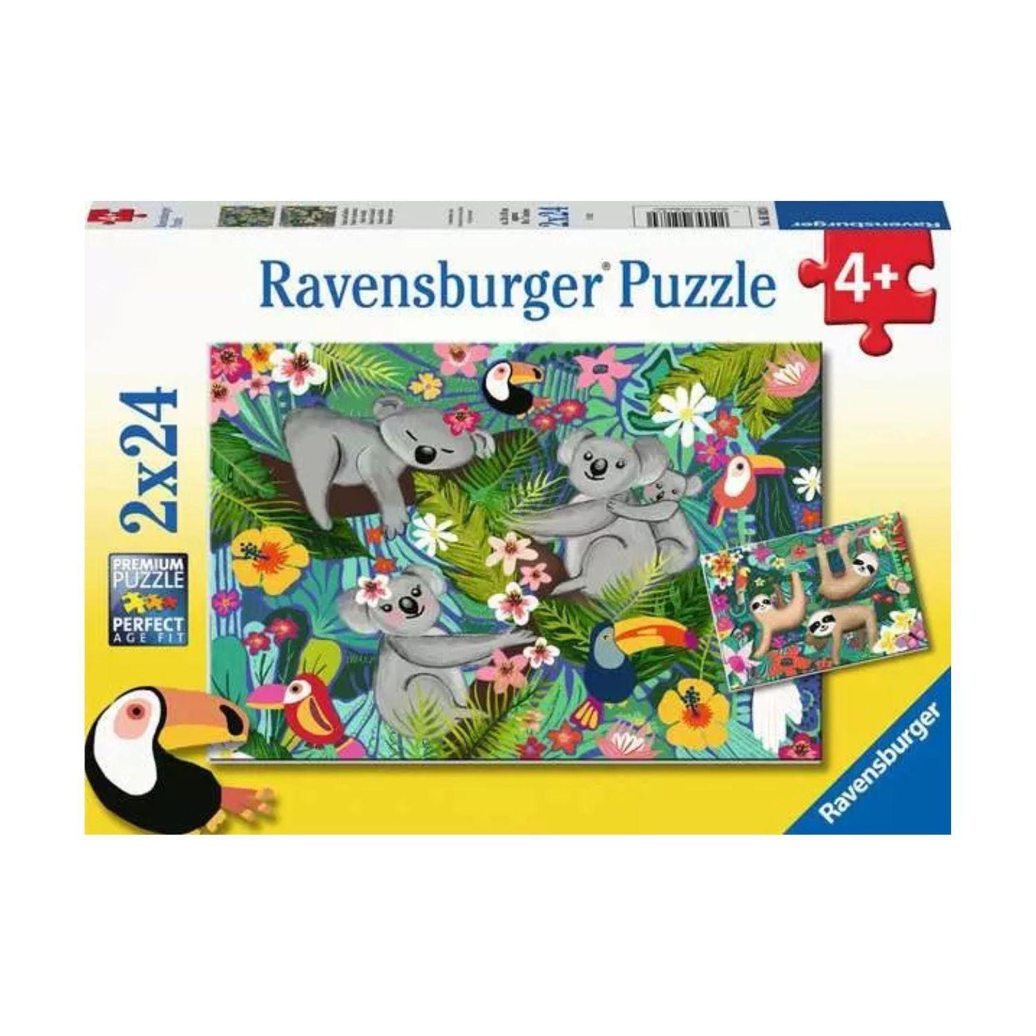 Puzzle Koalas y Perezosos - 2x24 piezas-0
