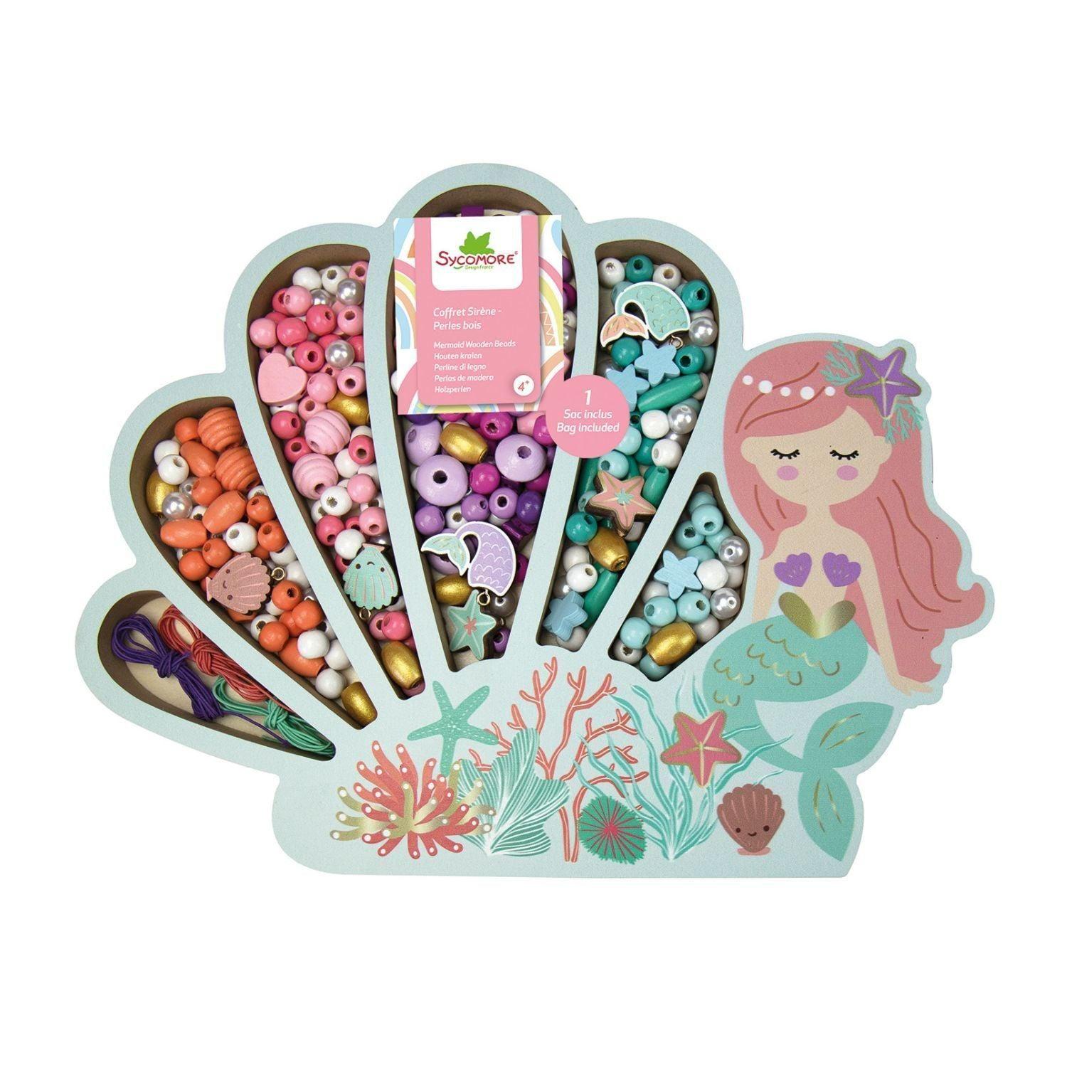 Set Cuentas de Madera - Sirenas-3