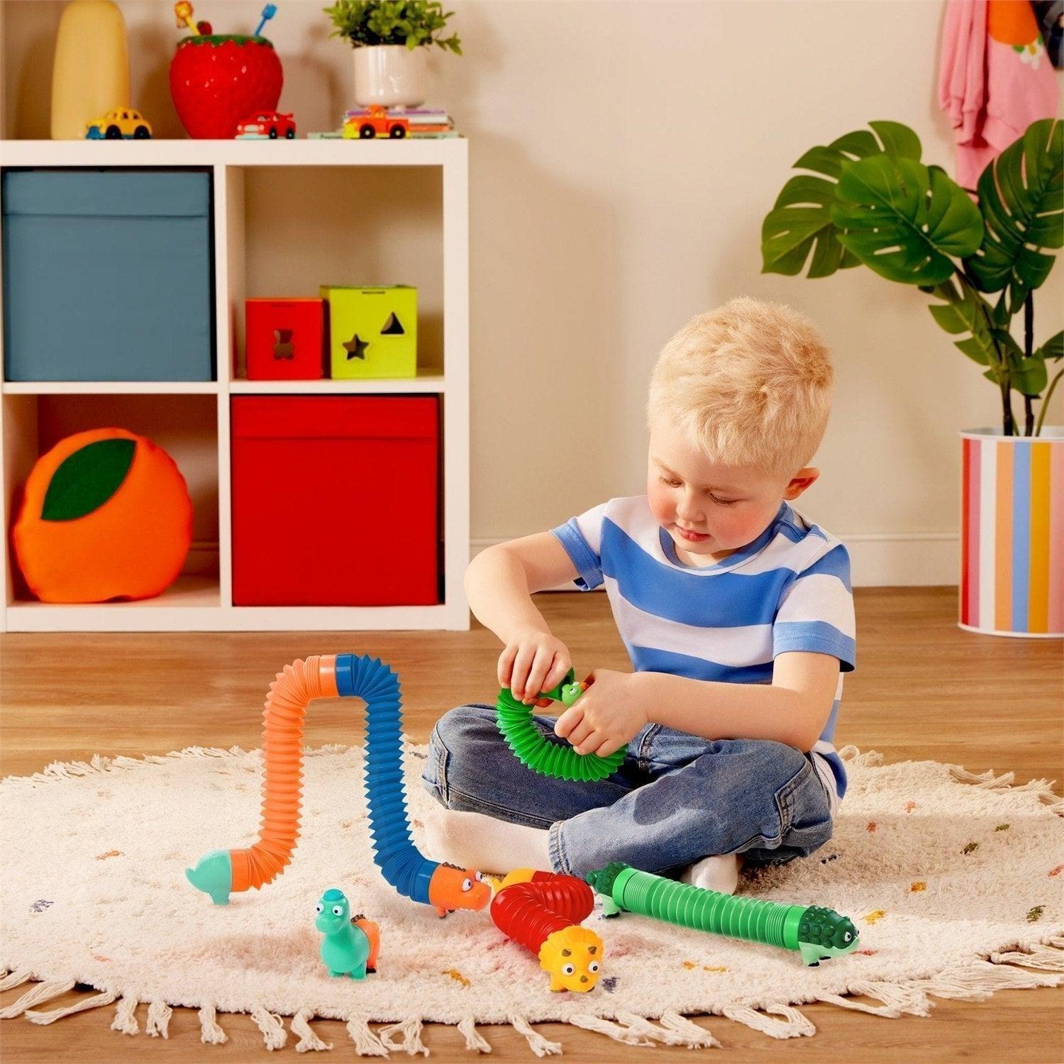 Set sensorial de tubos temáticos de dinosaurios (Mix & Match)-2