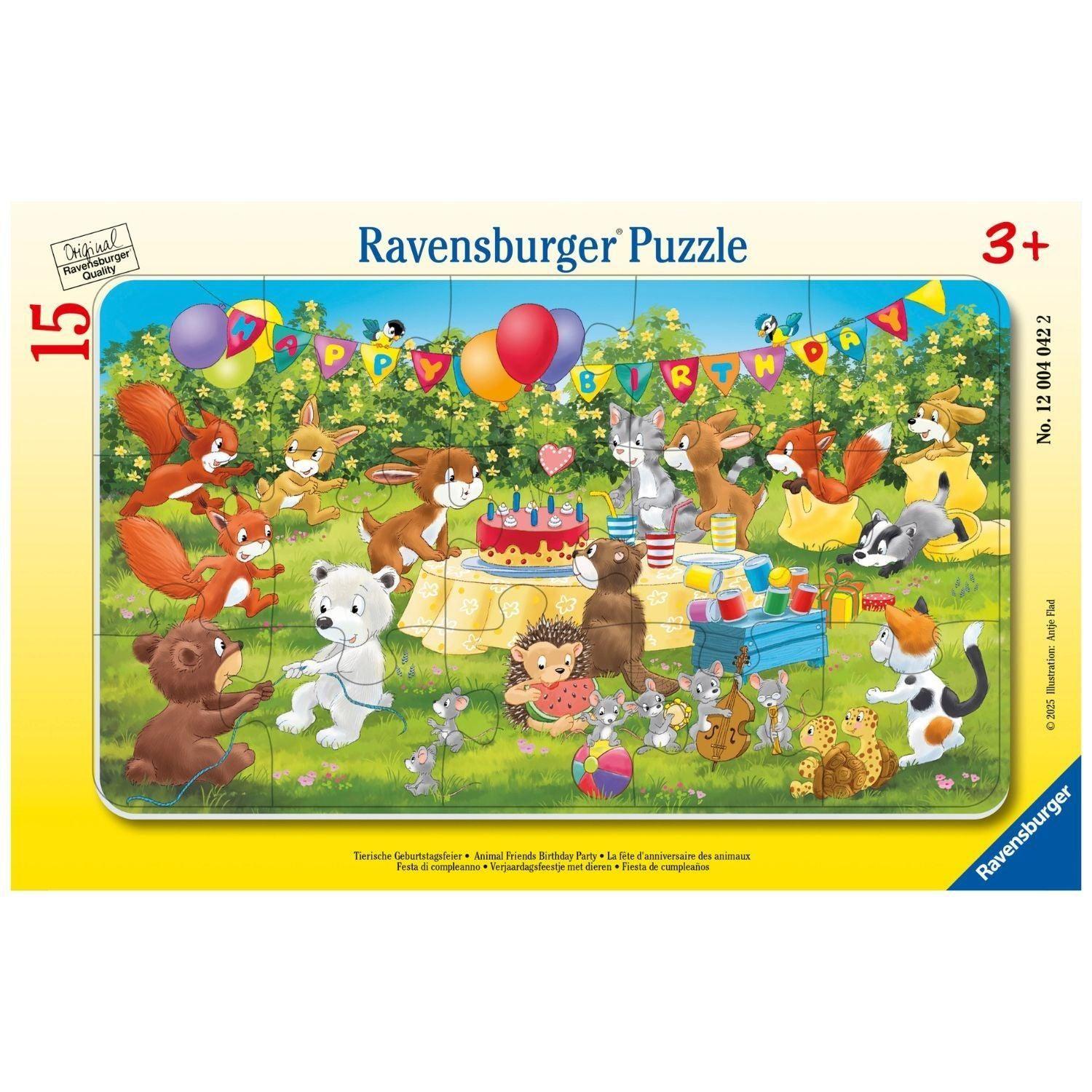Puzzle enmarcado Cumpleaños de Animales-0