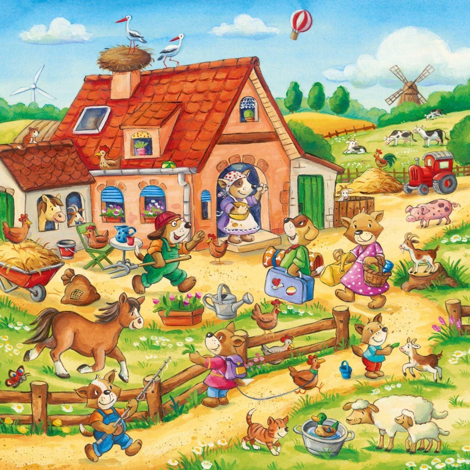 Puzzles 3 x 49 Vacaciones en el Campo-2