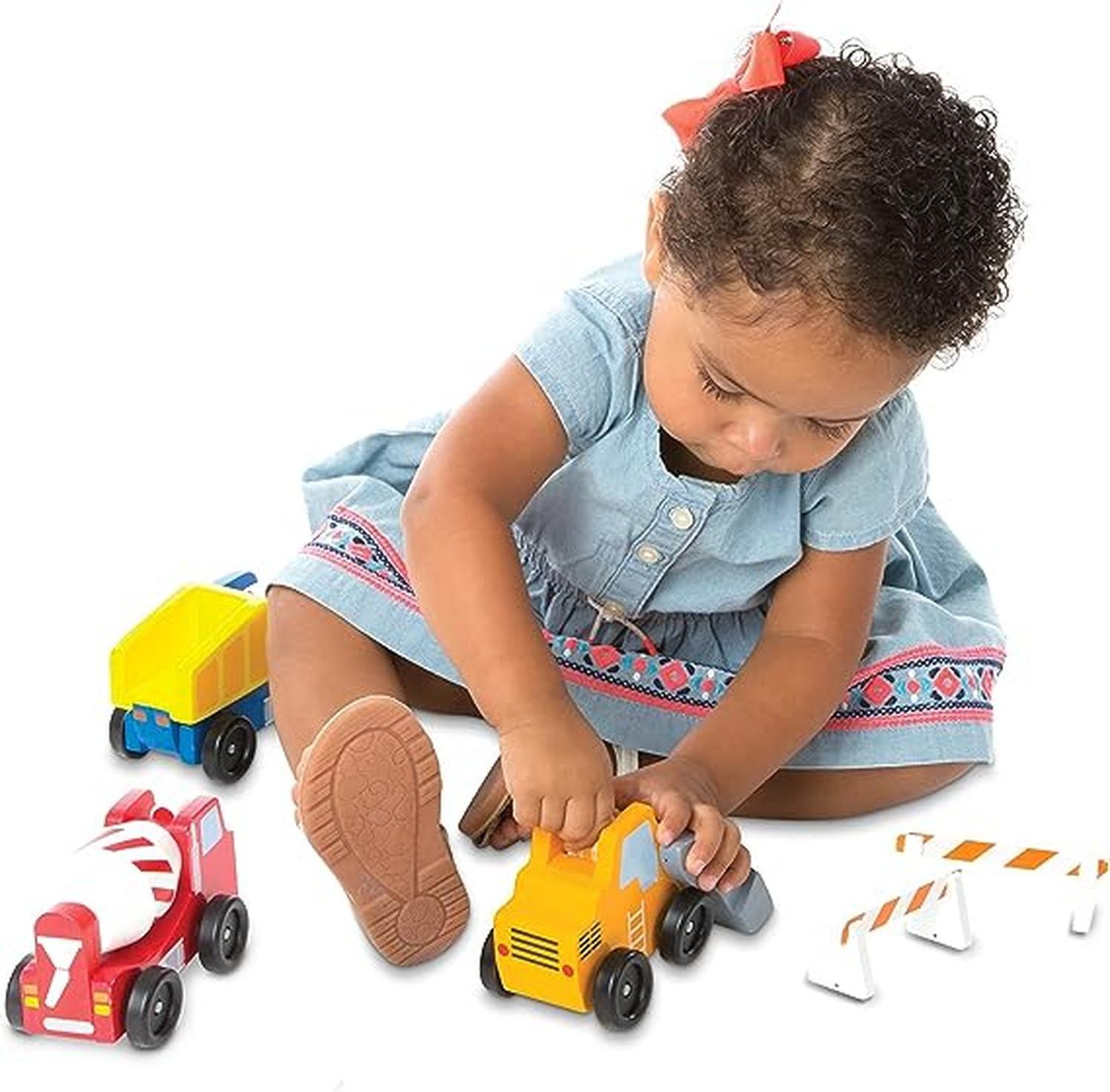 Set de Vehículos de Construcción de Madera – 3 Camiones y Accesorios-2