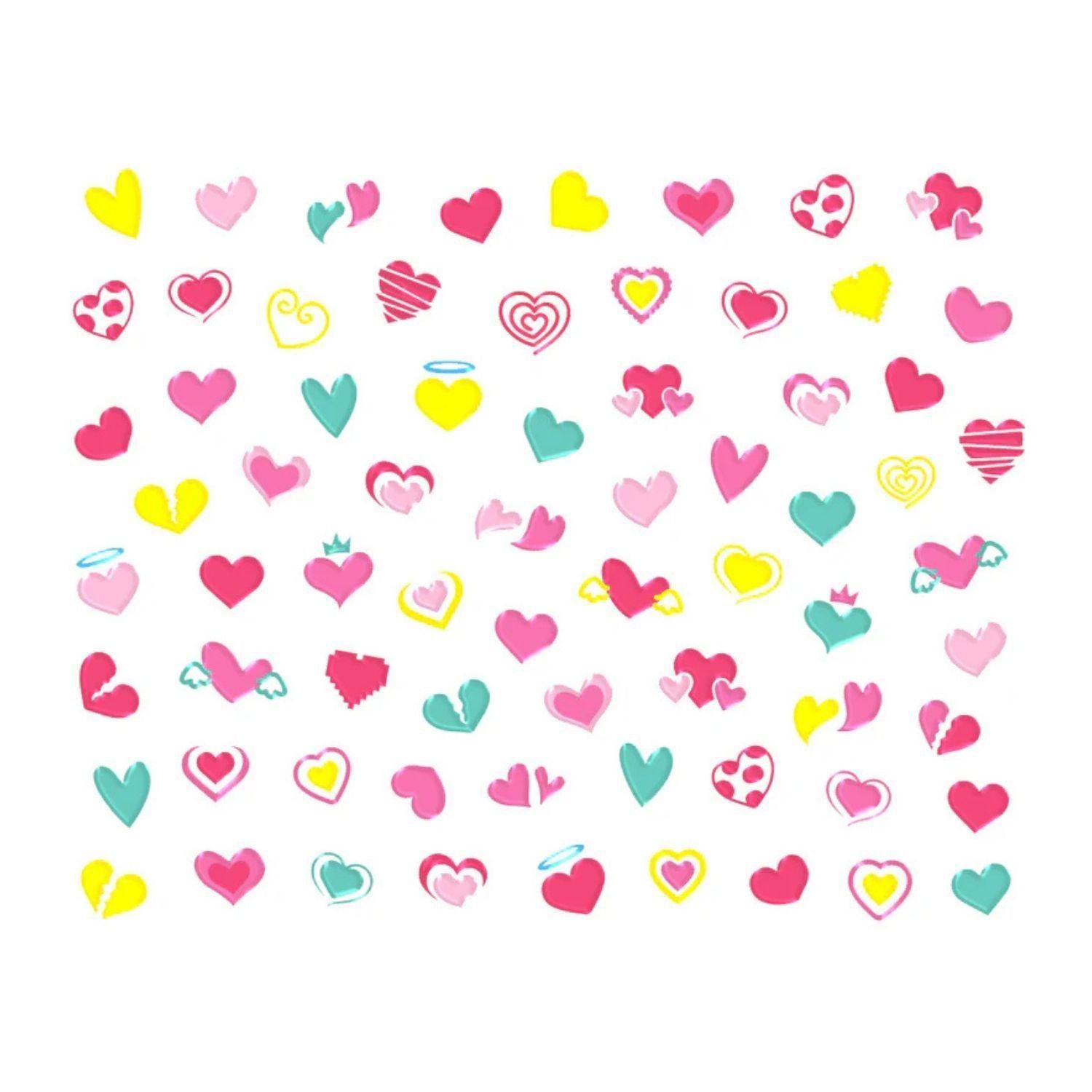 Set de Anillo y Stickers para Uñas - Corazones-2