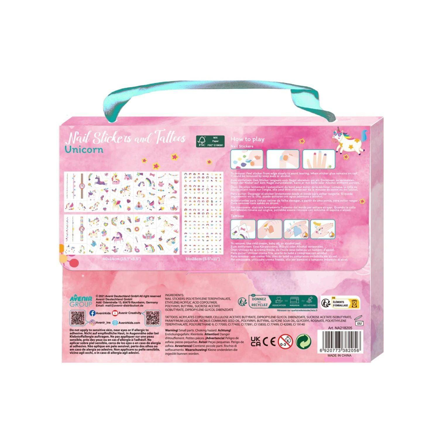 Set de Stickers para Uñas y Tatuajes Temporales - Unicornio-2