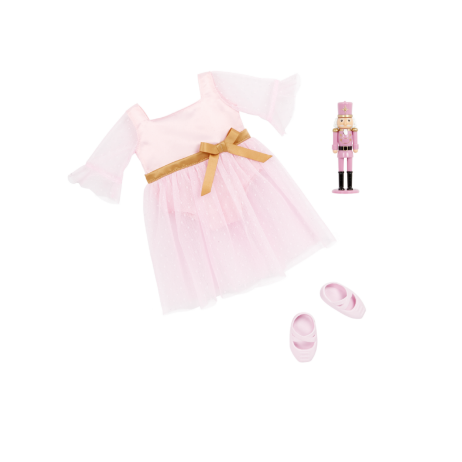 Muñeca Natasha con vestido rosa y Cascanueces-2