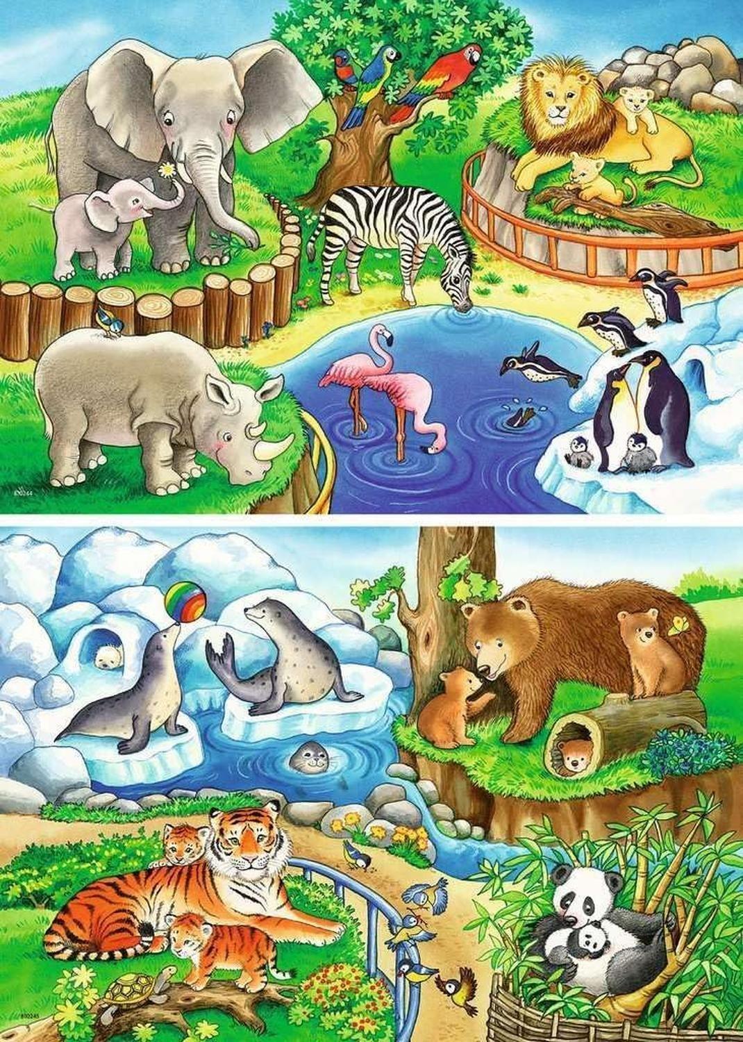 Puzzle Animales del zoológico - 2x12-1
