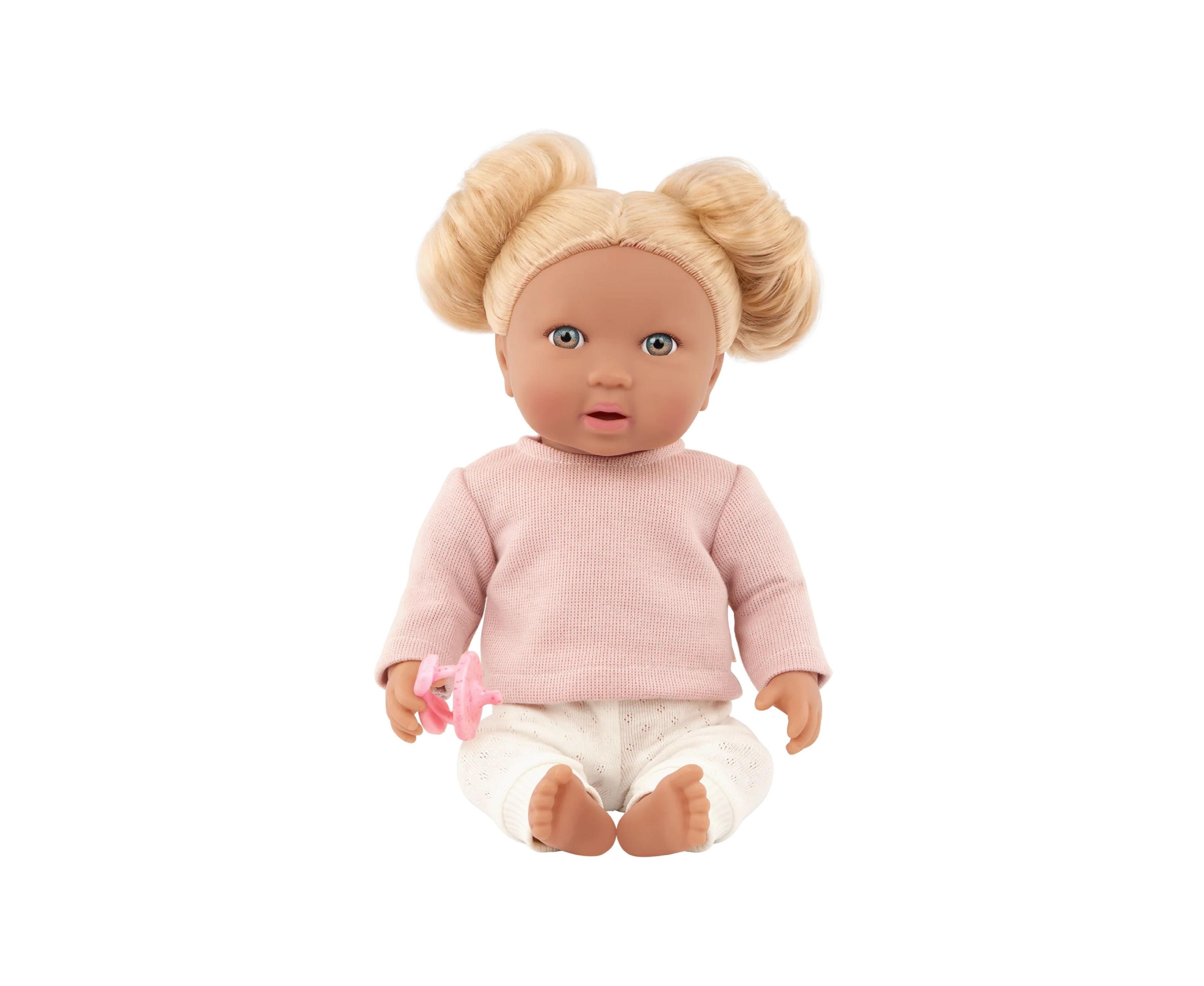 Muñeca con pelo y blusa rosa claro-2
