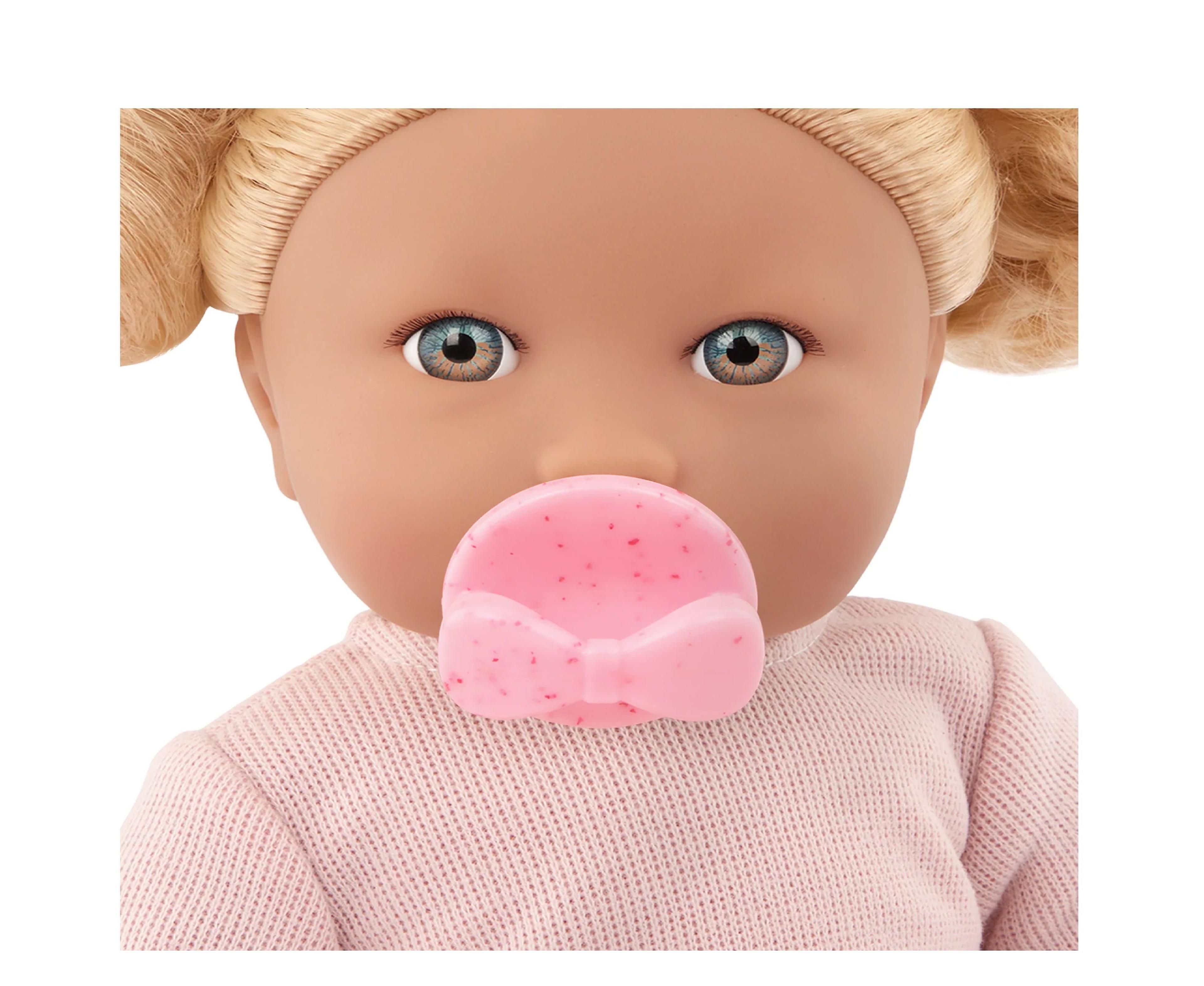 Muñeca con pelo y blusa rosa claro-3