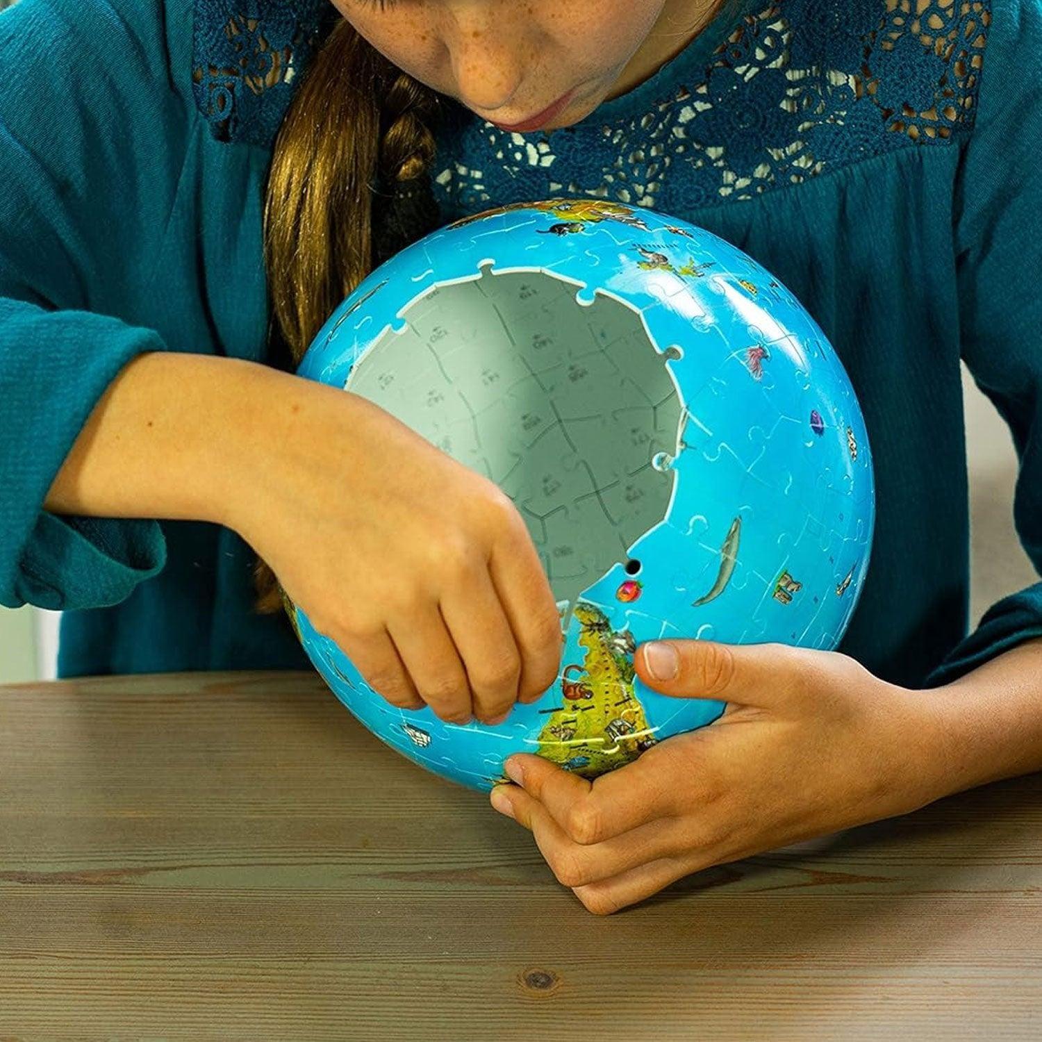 Puzzle 3D Globo terráqueo animales-2