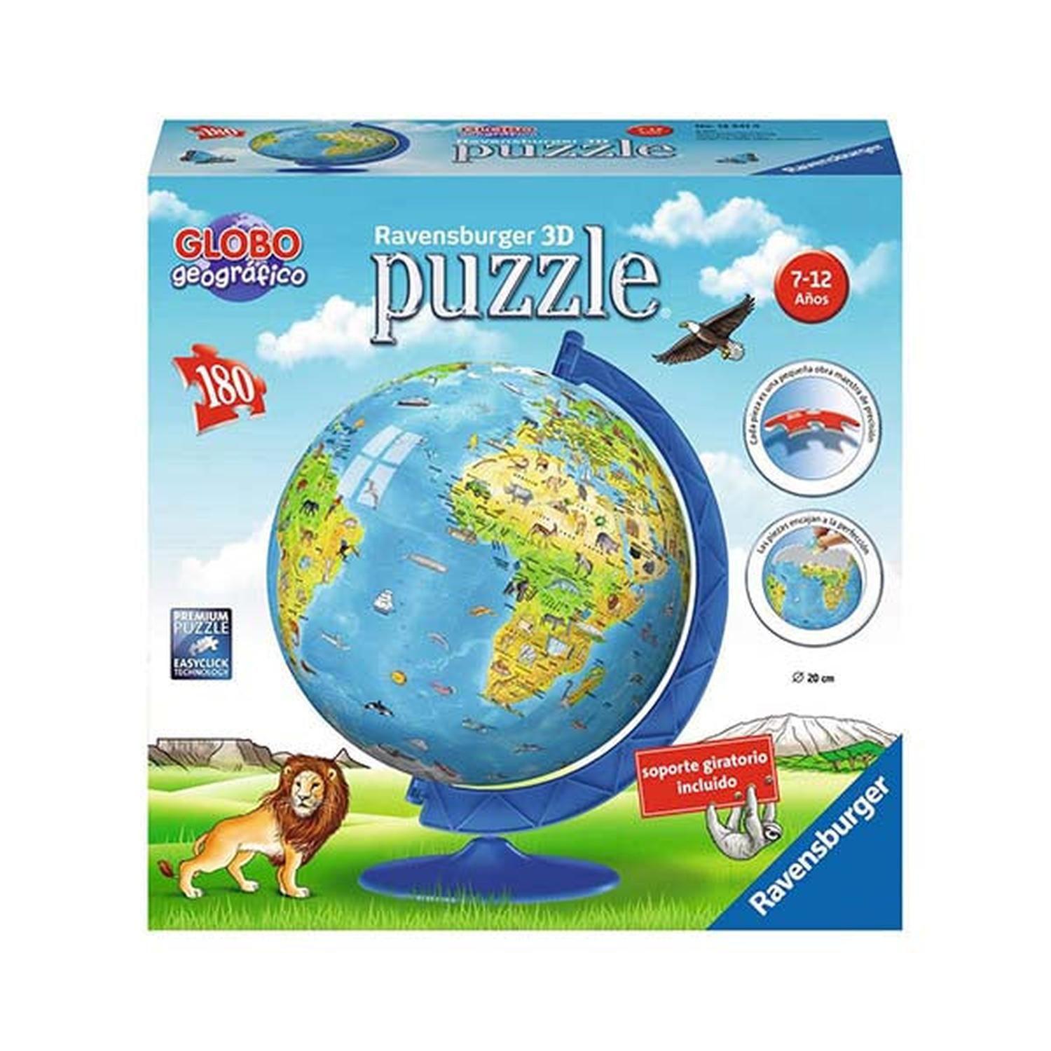 Puzzle 3D Globo terráqueo animales-0