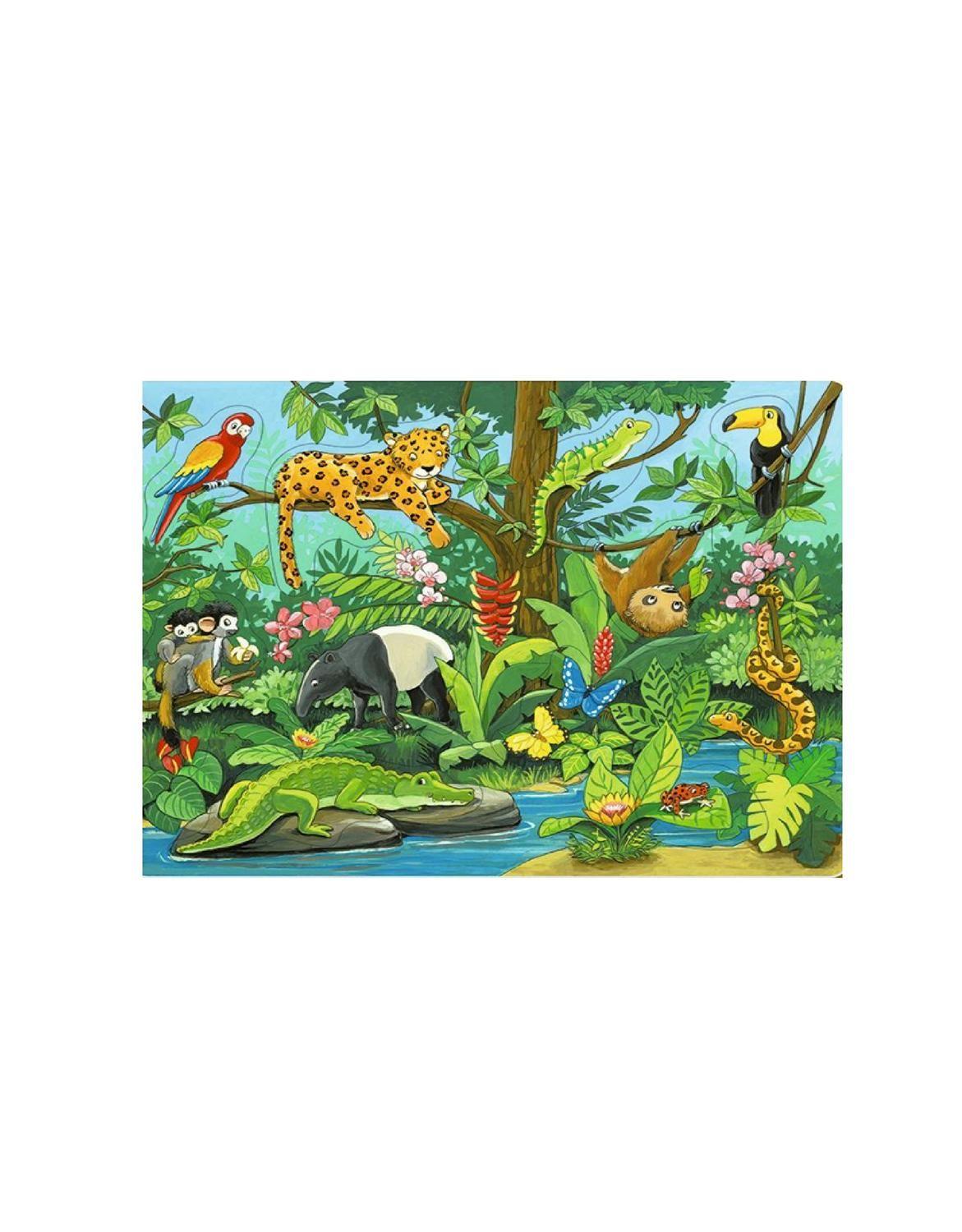 Puzzle enmarcado - Animales de la selva-1