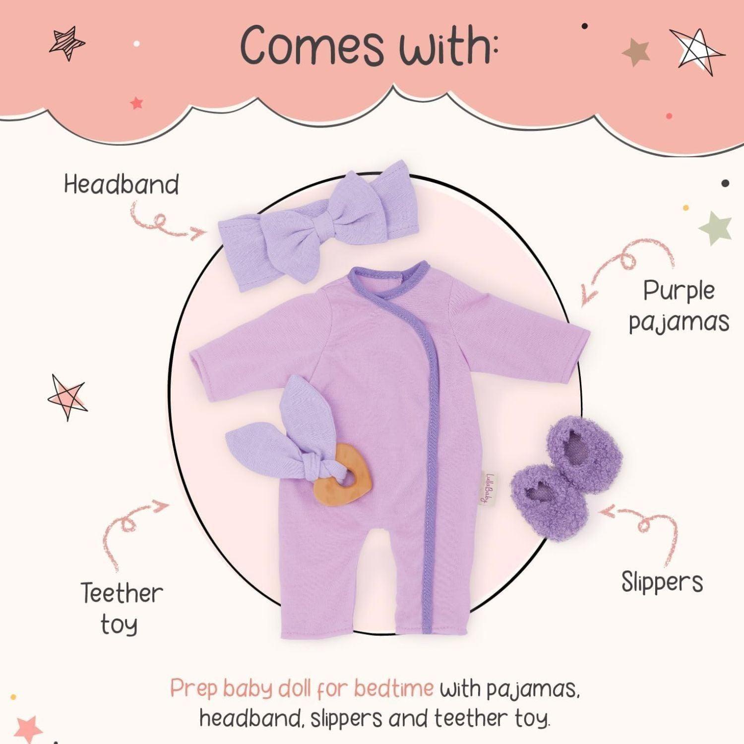 Tenida Muñeca Lullababy - Pijama Lila-5