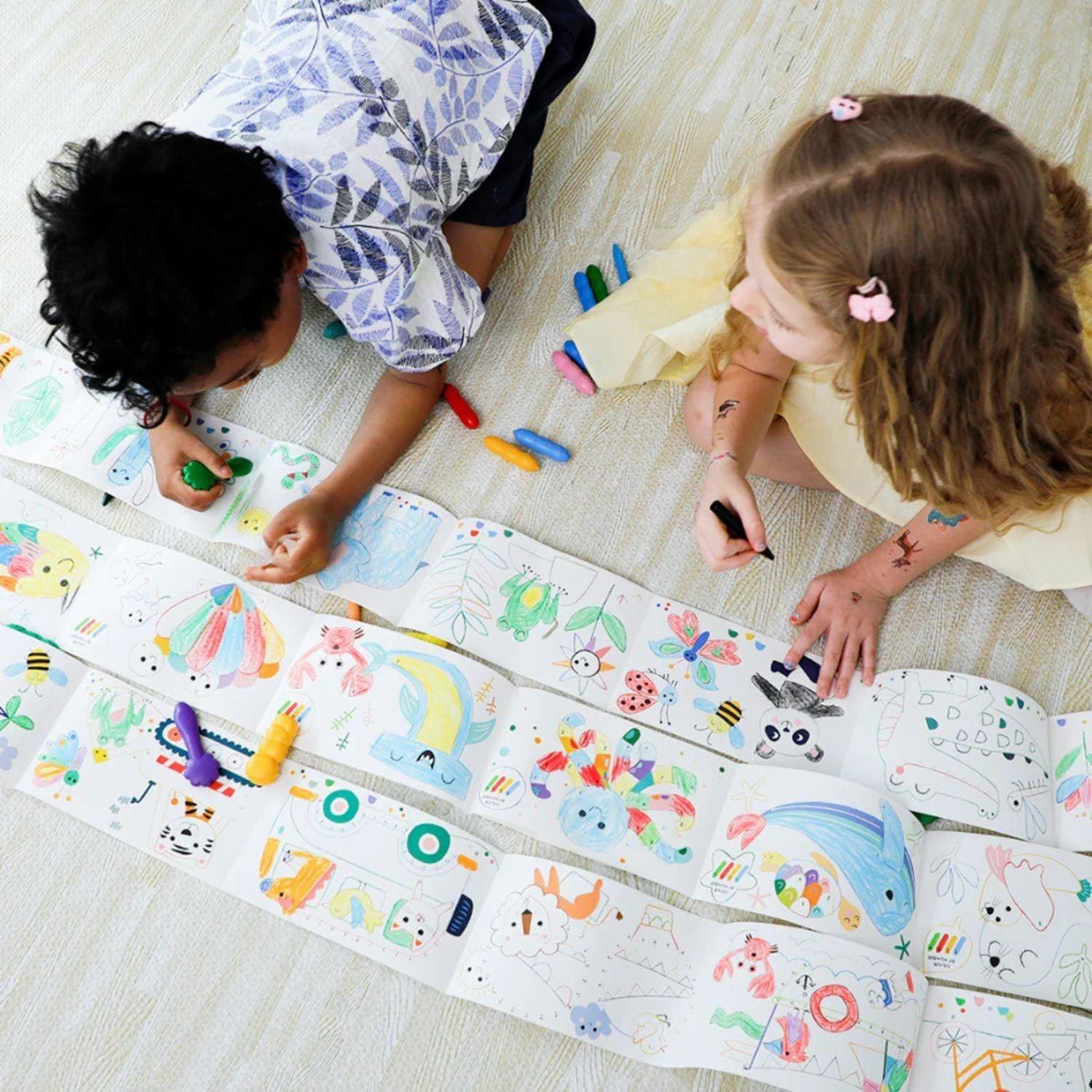 Mini Kit Rollo de Papel y Crayones para Colorear · Vehículos-2