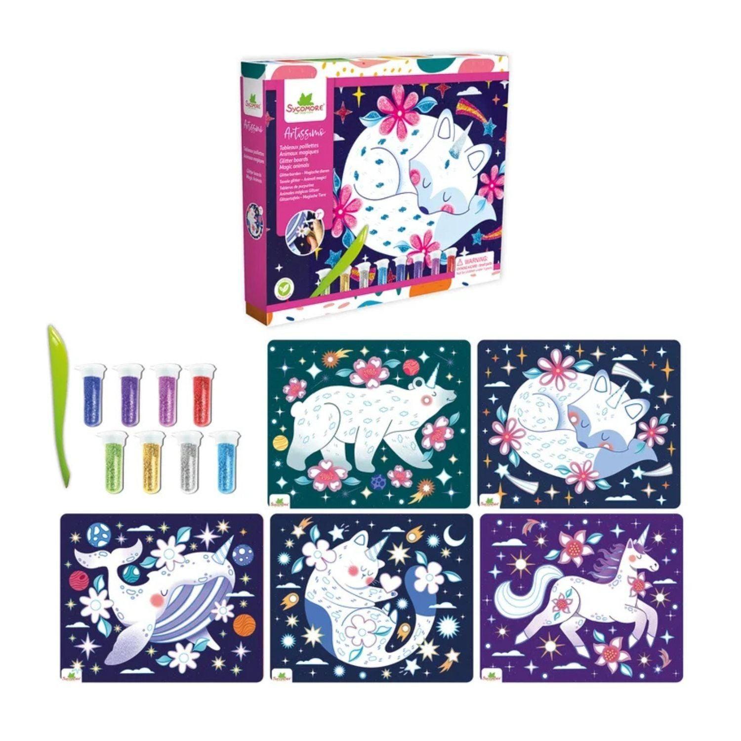 Set Arte Láminas Glitter - Animales Mágicos-2