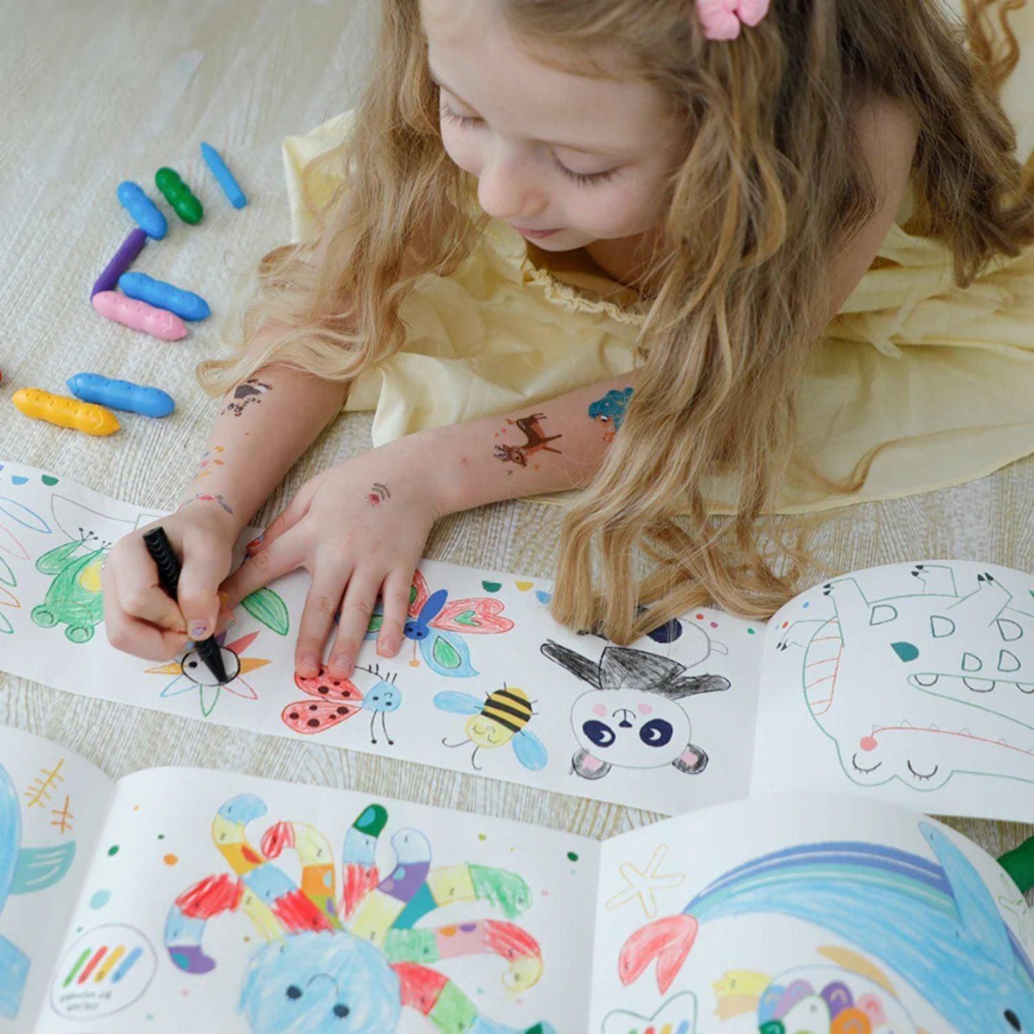 Mini Kit Rollo de Papel y Crayones para Colorear · Vida Marina-2