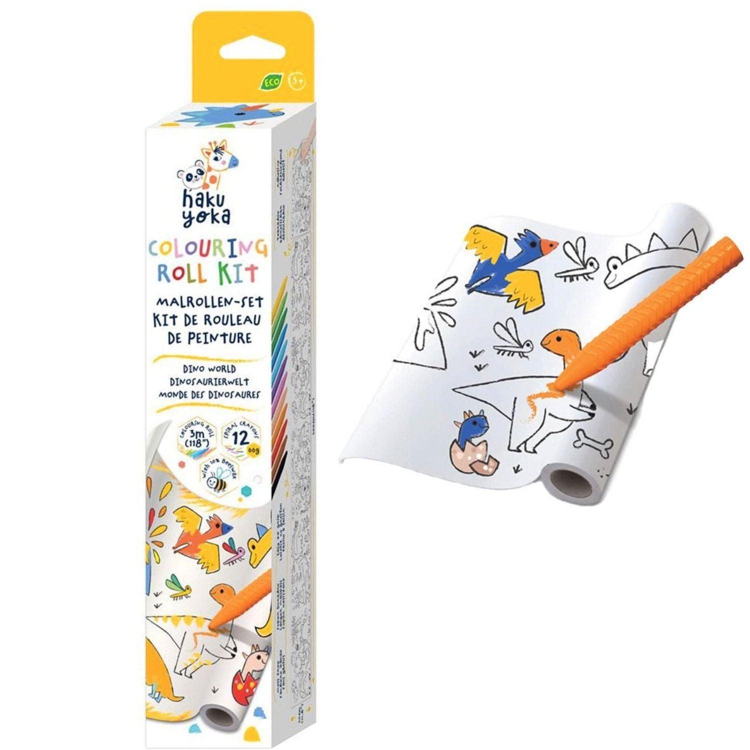Kit Rollo de Papel y Crayones para Colorear · Mundo Dinos-2