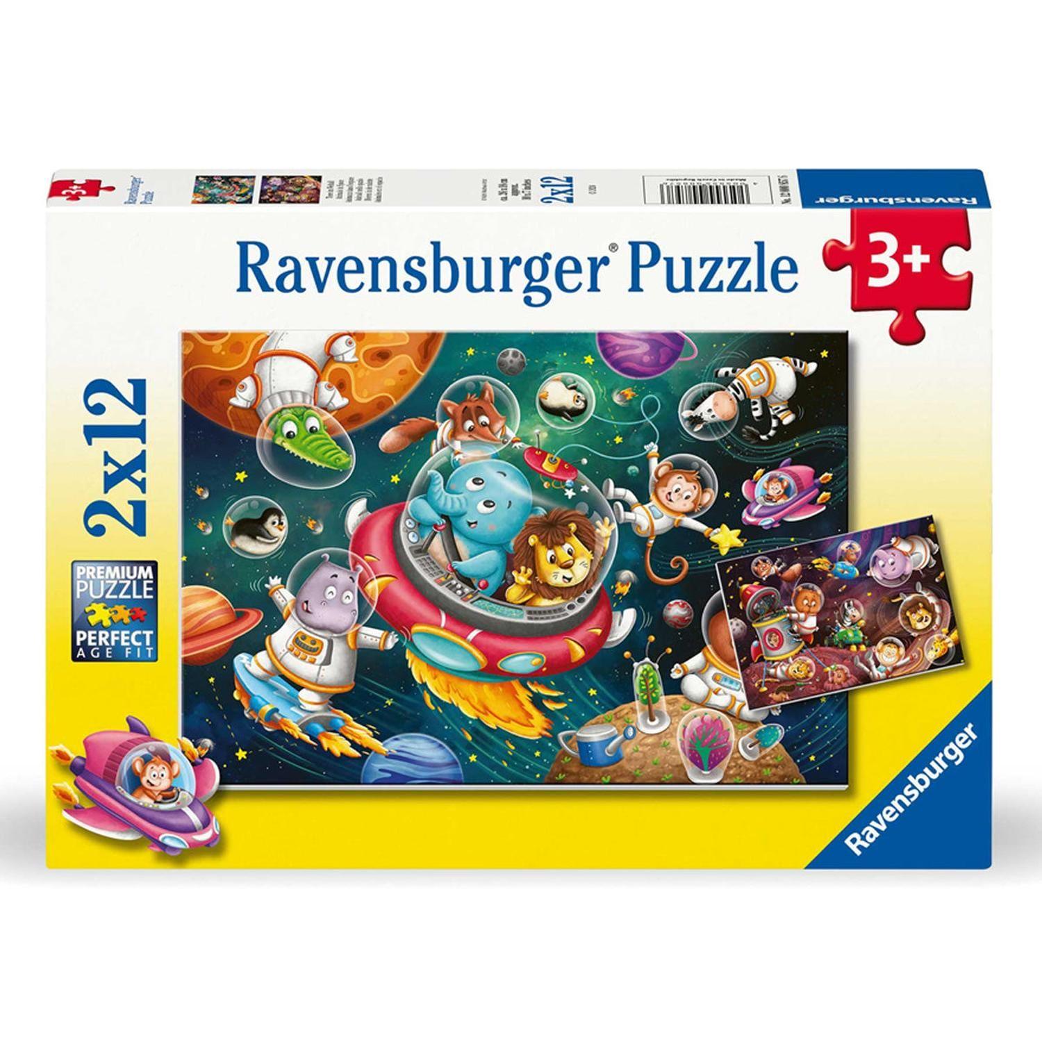 Puzzle Animales en el Espacio 2x12p-0