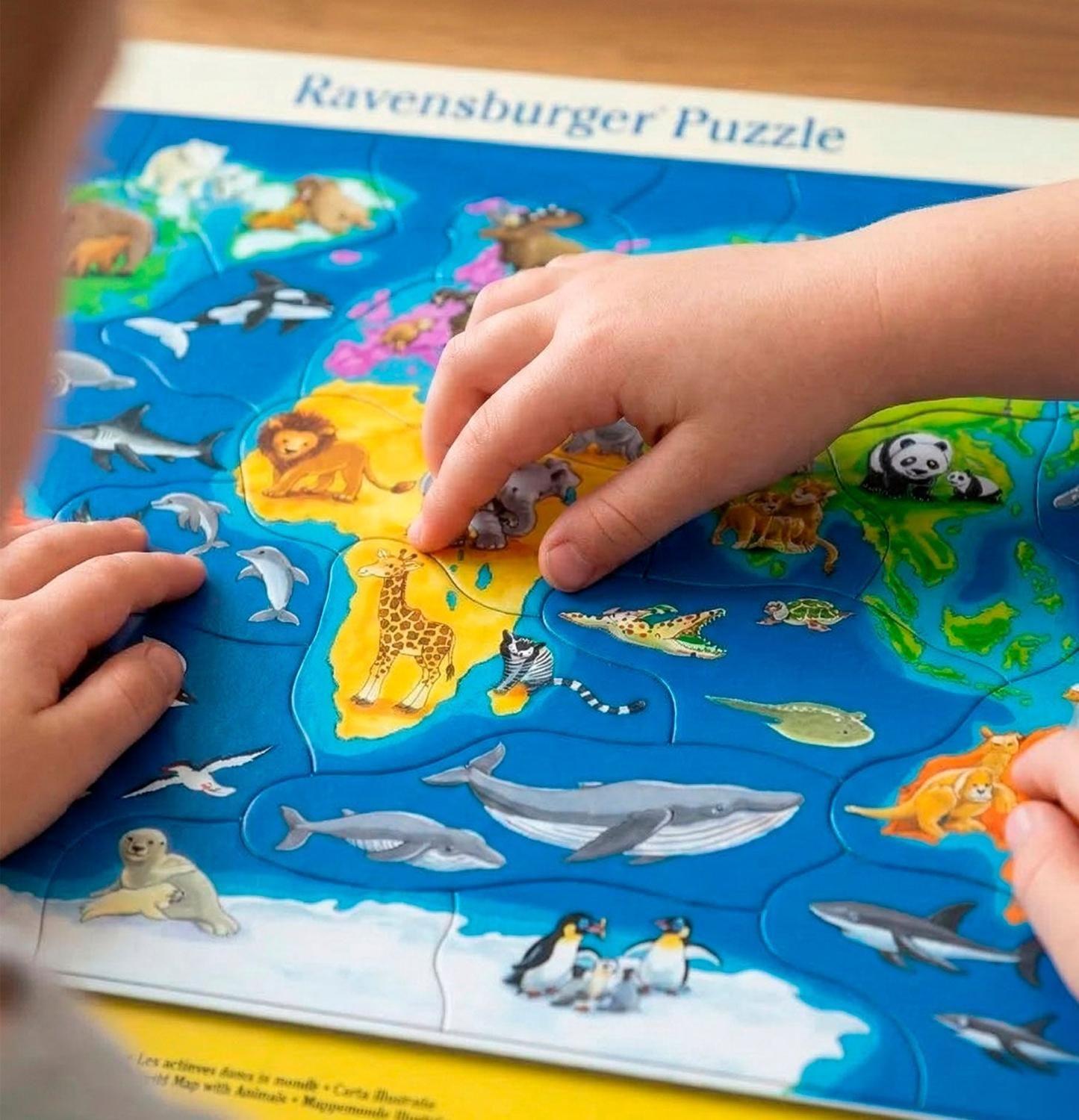 Puzzle enmarcado - Animales del mundo-2