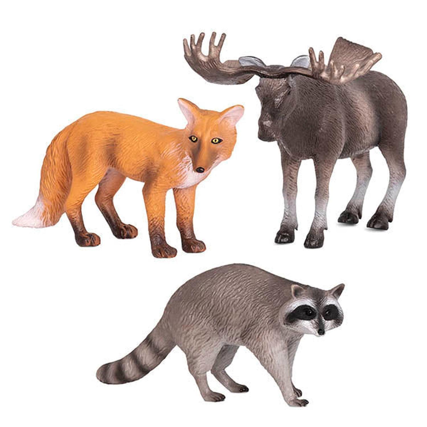Animales del bosque: Alce, zorro y mapache-0