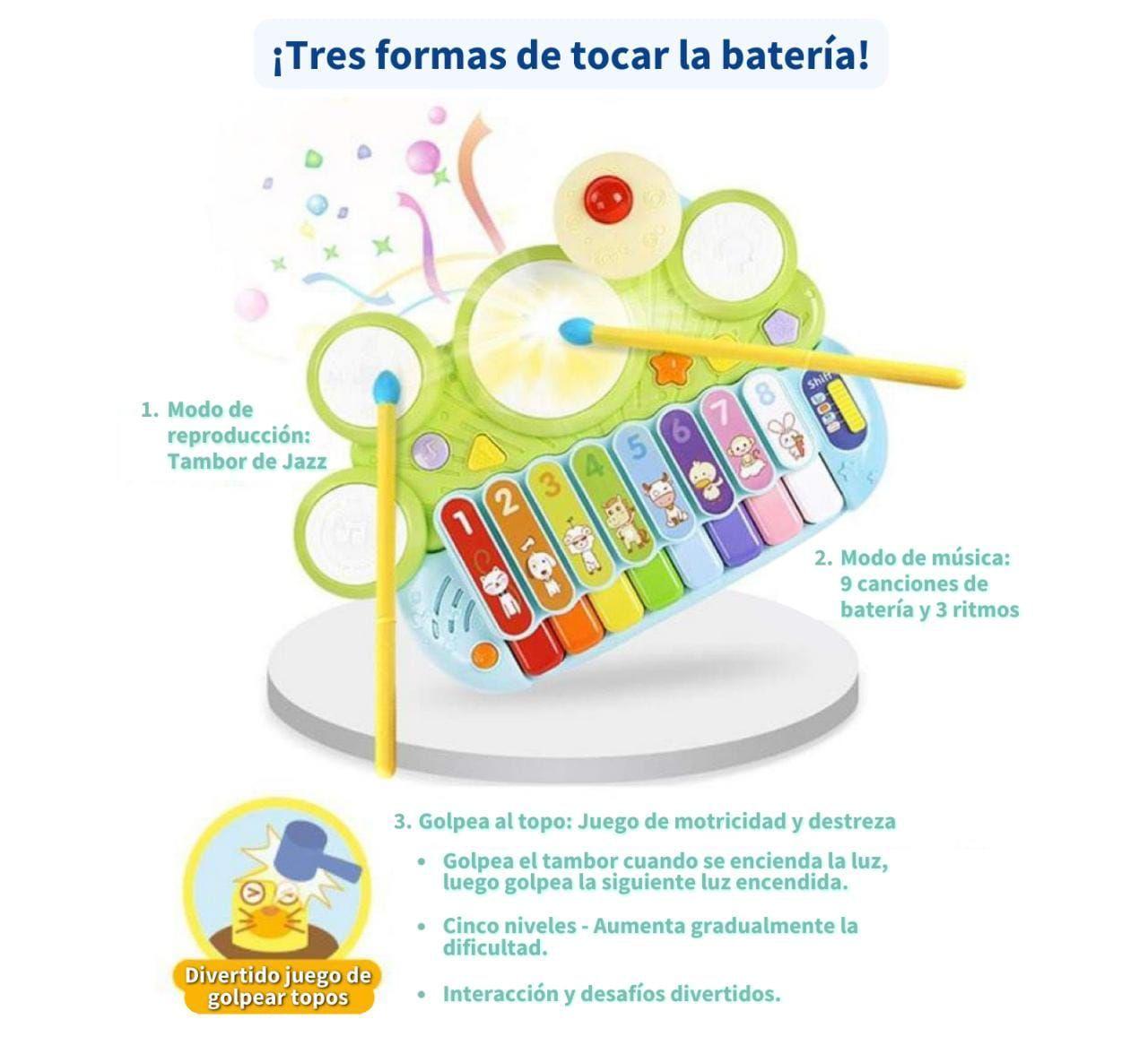Juguete Didáctico Musical. Xilofono, Piano Y Tambor-3
