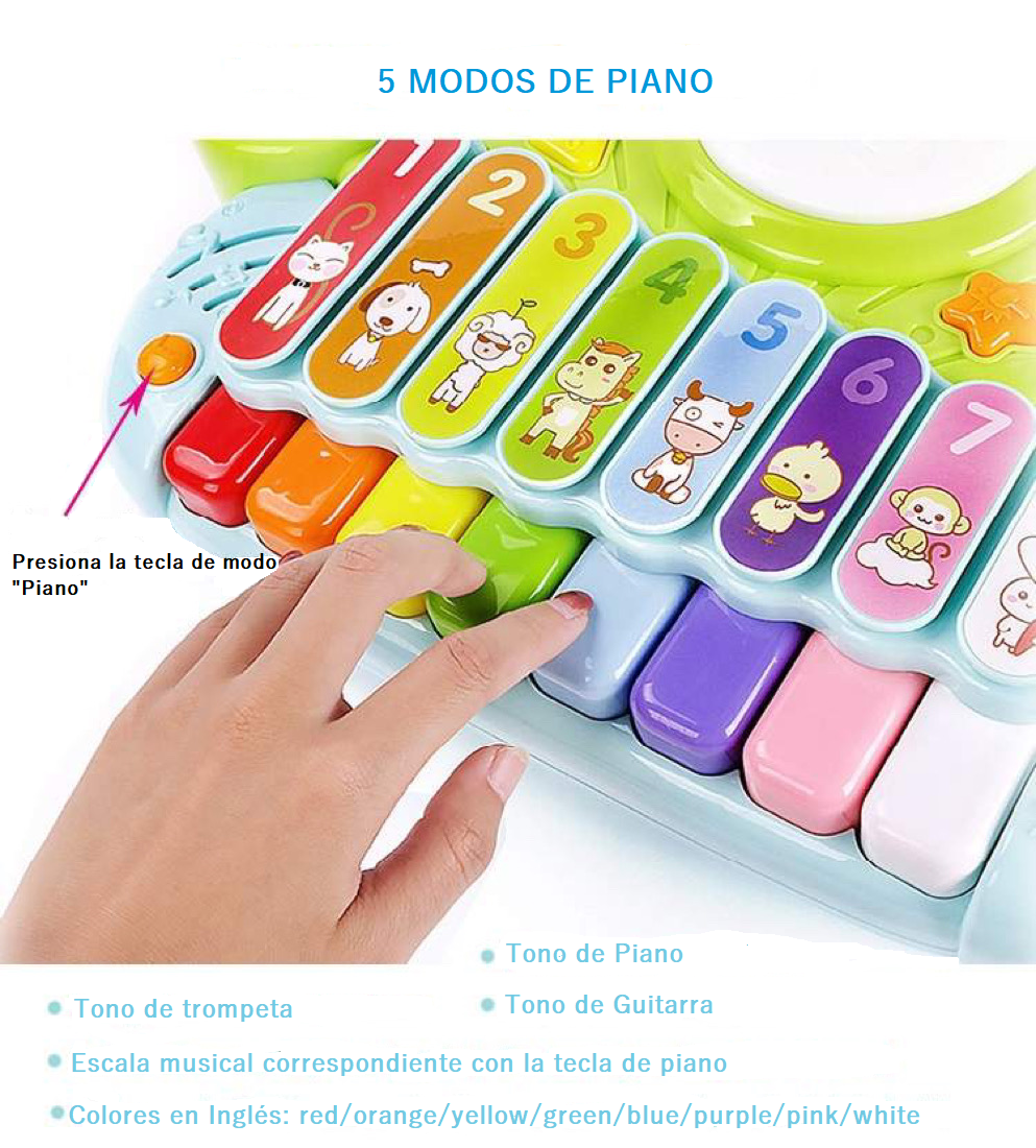 Juguete Didáctico Musical. Xilofono, Piano Y Tambor-4