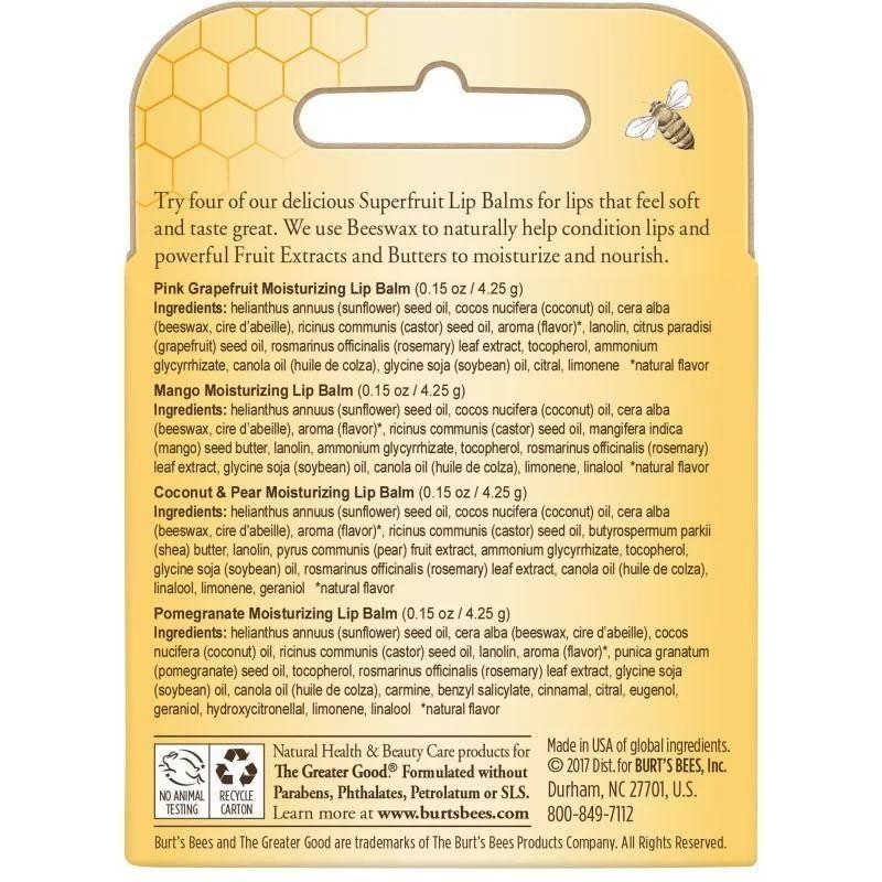 Bálsamo Labial Superfruta 4 Unidades Burt's Bees-2