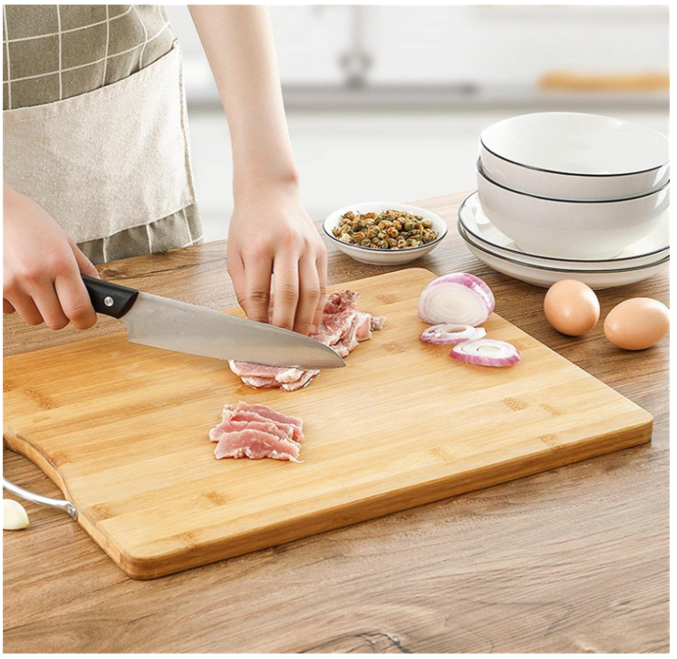 Tabla De Cortar Picar De Bamb Para Cocina Con Asa 30x20cm-2