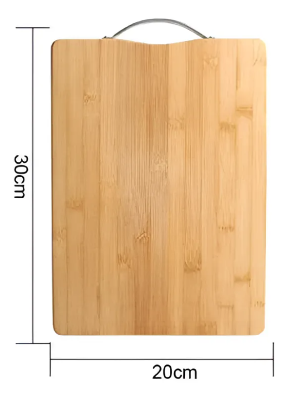 Tabla De Cortar Picar De Bamb Para Cocina Con Asa 30x20cm-3