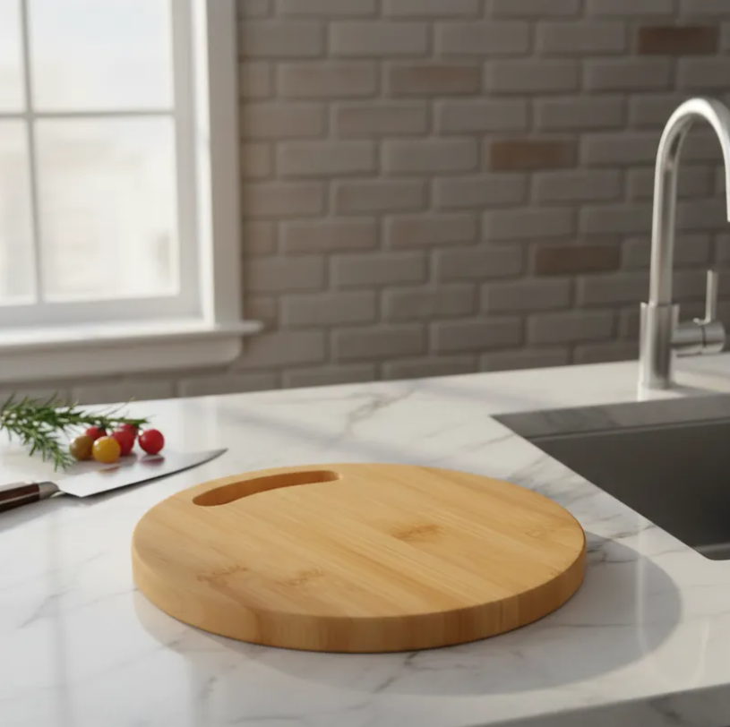 Set X3 Tabla De Picar Redonda De Bamb 25 cm-2