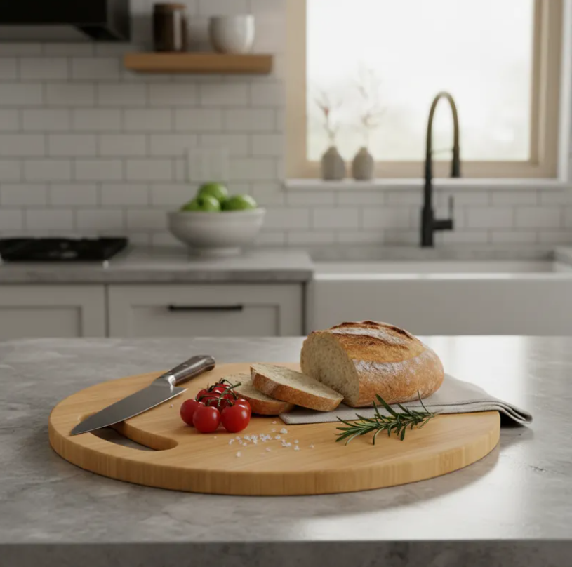 Set X3 Tabla De Picar Redonda De Bamb 25 cm-3