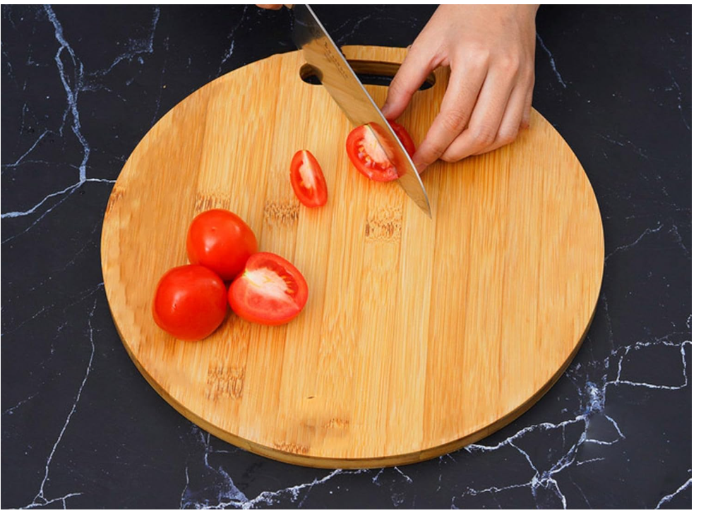 Set X3 Tabla De Picar Redonda De Madera 25 cm-4