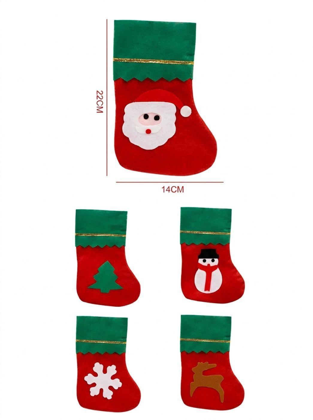 Set X12 Bota De Navidad Con Borde Verde 22x14cm-3