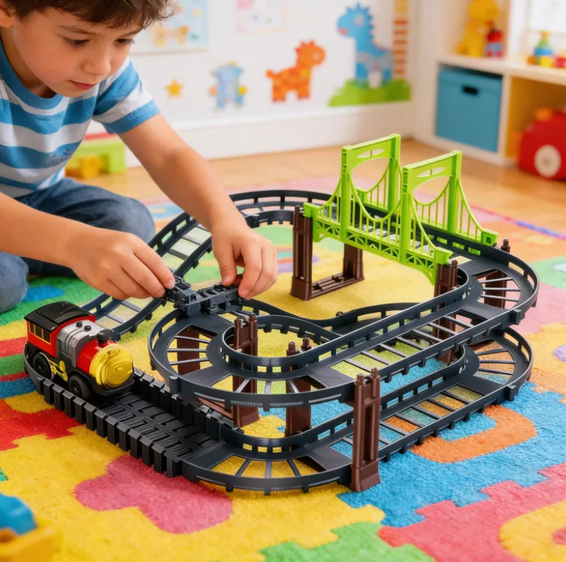 Pista De Tren a Pila Con Puente-2