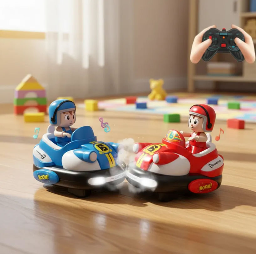 Autos Chocadores Batalla A Control Remoto Luz Y Sonido-2