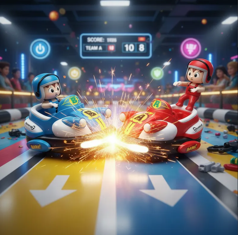 Autos Chocadores Batalla A Control Remoto Luz Y Sonido-4