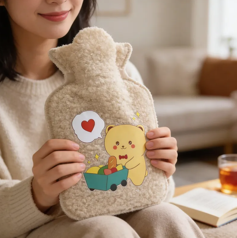 Set X4 Guatero Bolsa De Agua Caliente Funda Peluche-2