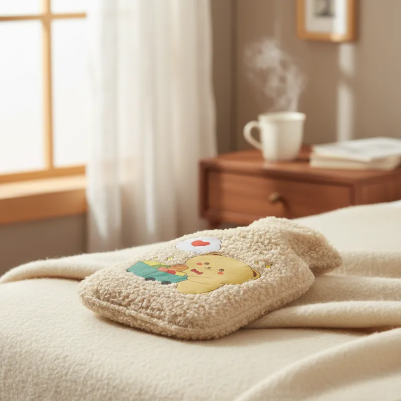 Set X4 Guatero Bolsa De Agua Caliente Funda Peluche-3