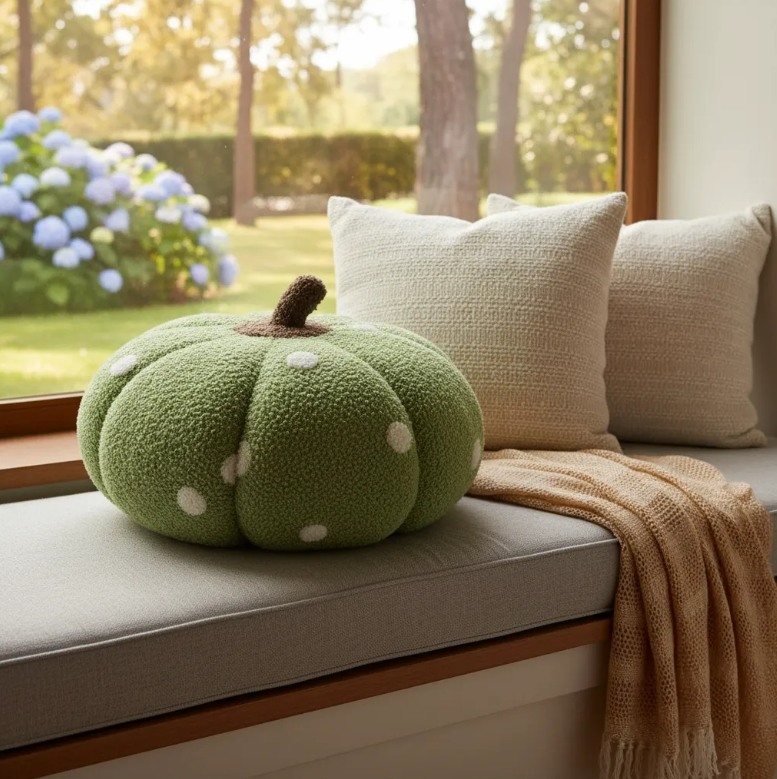 Cojin Decorativo Calabaza Con Lunares 40cm-5