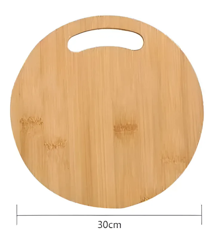 Set X2 Tabla De Picar Redonda De Bamb 30 Cm-2