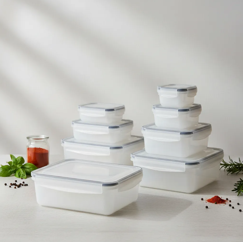 Set 6 Contenedores Herm ticos De Pl stico Para Alimentos-0