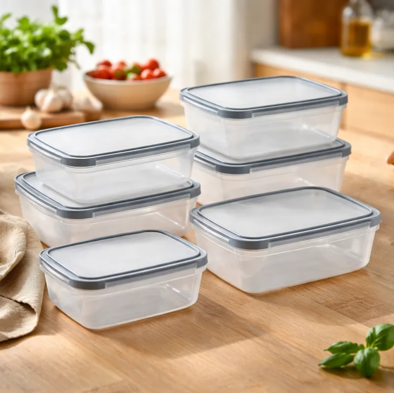 Set 6 Contenedores Herm ticos De Pl stico Para Alimentos-1