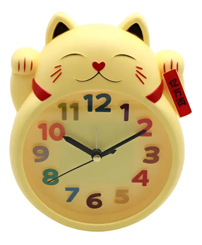 Reloj Despertador Gato De La Suerte Decorativo-0