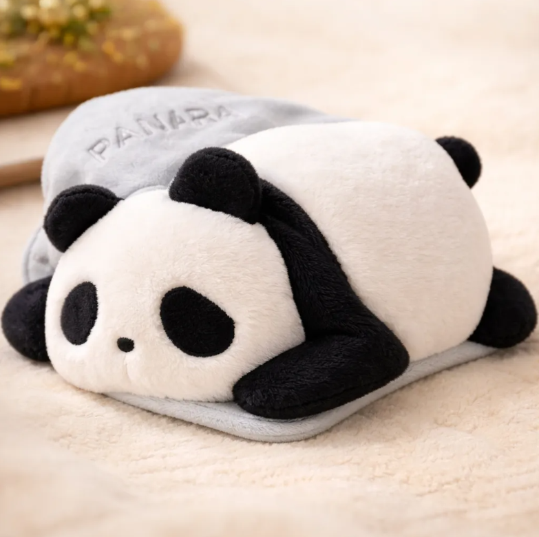 Guatero Electrico de Peluche Diseno Oso Panda 25x18 cm-3
