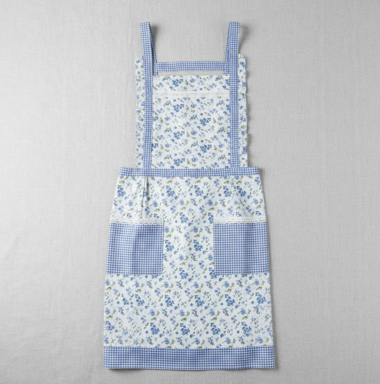 Delantal De Cocina Floreado Cuadrille Con Bolsillos-3