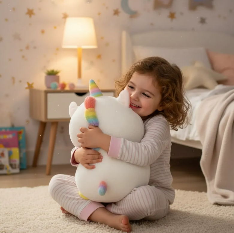 Peluche Unicornio Kawaii Con Dona Arco ris Suave 21cm-4