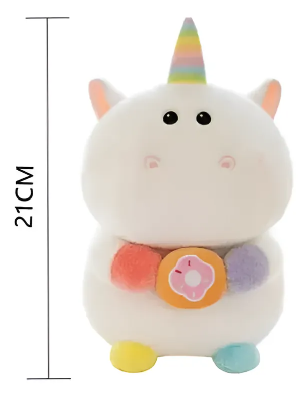 Peluche Unicornio Kawaii Con Dona Arco ris Suave 21cm-6